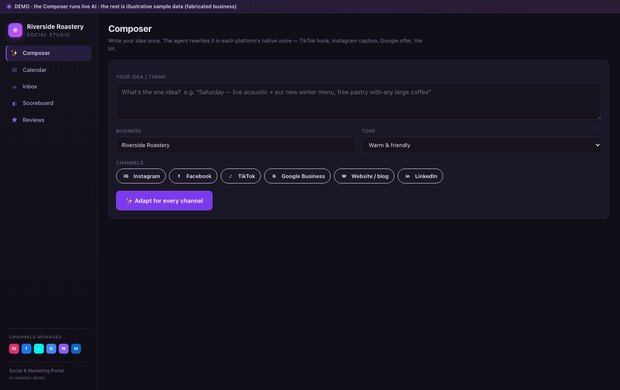 Social & Marketing Portal — Composer